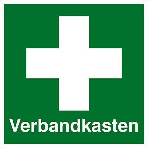 Rettungszeichen - Verbandkasten - Kunststoff - Langnachleuchtend - 10 x 10 cm