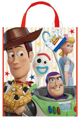 Unique- Toy Story Bolsa Grande de Plástico-Fiesta de Disney 33 cm x 28 cm, dibujo animado, Multicolor, talla única (79850)