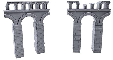 EnderToys Destroyed Roman Aqueducts Terrain Scenery for Table Top 32 mm Miniatures Wargame, 3D Printed and Painted