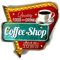 DiiliHiiri Leuchtschild Retro-Schild Wandschild im Vintage-Stil LED Schild für Cafe Pub Dekoschild Zubehör für Wohnkultur 50er Jahre Haus Dekoration Retro Leuchtkasten Metallhandwerk (Coffee Shop)