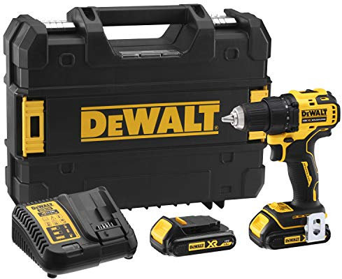 DEWALT DCD708S2T-QW - Taladro Atornillador sin escobillas XR 18V 13mm 65Nm con 2 baterías Li-Ion 1,5Ah y maletín TSTAK