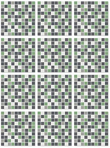 Panorama Adesivi per Piastrelle in Vinile PVC Set di 72 Piastrelle di 10x10cm Quadri Verdi - per Cucina e Bagno - Stikers per Pareti - Mattonelle Adesive