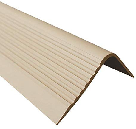 TMW Profiles RGPD Bullnose Stair Nosing 70mm × 40mm – Beige– Anti-Slip PVC Rubber, 1.18m (Beige)
