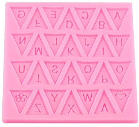 Raguso 26 English Letters Flag Silicone Mold Fondant Chocolate Mould Cake Decorating Baking Tool Biscuit DIY Mold