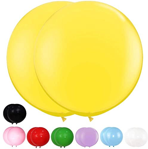 DIWULI Gelbe Luftballons XXL - Luftballons Groß, XXL Luftballon 2 Stk, Riesen Luftballons XXL Ballon, Große Luftballons Riesenluftballon, Luftballon zum Befüllen Geburtstag Hochzeit Party Dekoration