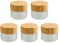 Pot en verre Wachsmann avec couvercle en bambou - Pour les cosmétiques naturels durables - Avec emballage cadeau - Récipient de voyage pour pommades et lotions.