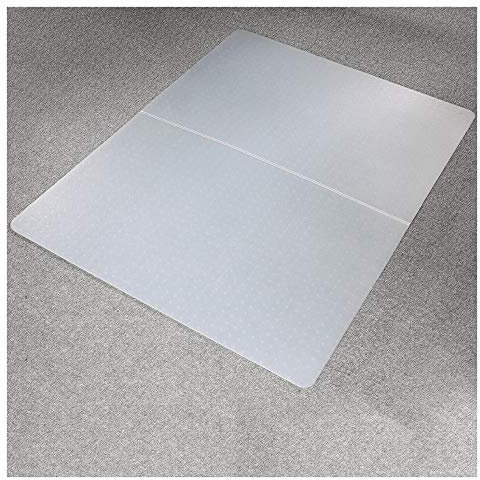 Marvelux ECO Faltbare Bürostuhl Bodenschutzmatte für niederflorige Teppiche (bis 6 mm Höhe) 90x117cm milchig-weiß Bürostuhlunterlage mit Ankernoppen rechteckig Polypropylen Stuhlmatte umweltfreundlich