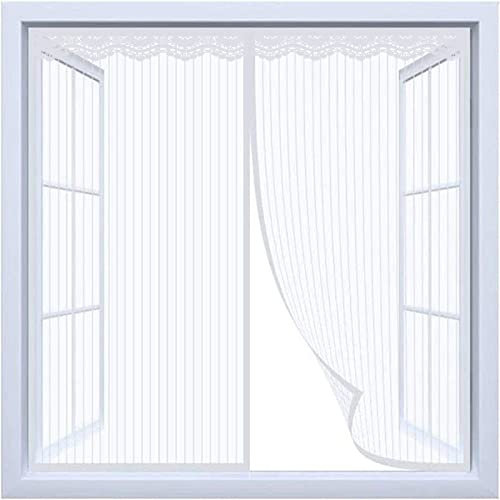 Zanzariera Per Finestra, Zanzariera Per Finestra Magnetica, Resistente Traspirante Tenda Zanzariere, Spegni Automaticamente La Zanzariera Silenziosa - Bianca, (Larghezza)250cmx(Altezza)300cm
