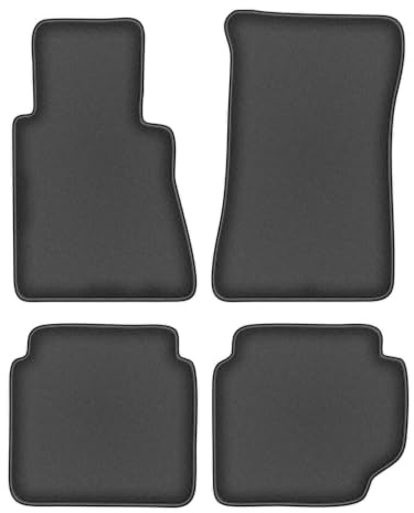 Velours-Fußmatten passend für Mercedes W123 1975-1986, Graphit, DURBAN | passend für Limousine/Kombi; geschorener Premium-Velours (Polyamid), ca. 10 mm; rutschfest, Universal-Befestigungen