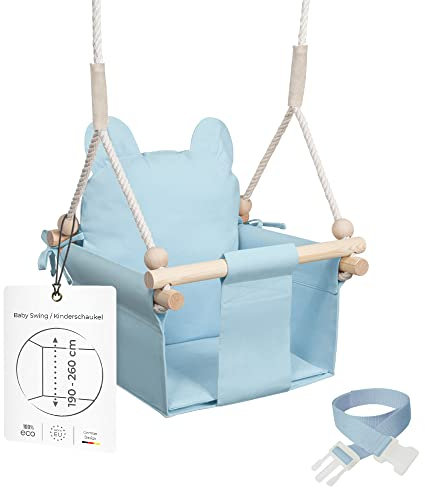 MAMOI® Babyschaukel Indoor, Holz Baby Schaukel für Türrahmen, Kinderschaukel aus Holz, Kleinkinderschaukel ab 1 Jahr, Schaukeln für Kinderzimmer