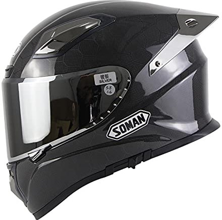 Modularer Integralhelm-Motorradhelm Dual Visor Motocross-Helm für Erwachsene Männer und Frauen mit Carbonfaser-Schale in Militärqualität Crash-Helm DOT & ECE-zugelassene Helme,3,3XL