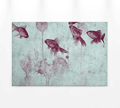 BRICOFLOR Leinwand - Tapete Tiere | Tapete in Türkis, Violett/Lila DD120405 Ideal für Büro | Größe : 0,9 x 0,6 m