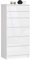 AKORD Commode K60 avec 6 tiroirs | Commode Classique pour La Chambre, Salon | Meuble de Rangement | L60 x H130 x P40 cm | Poids 43 kg | Blanc/Blanc Brillant