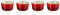Le Creuset Set de 4 Mini Ramequins Ronds en grès émaillé, 100 ml, Cerise, 79109100600000