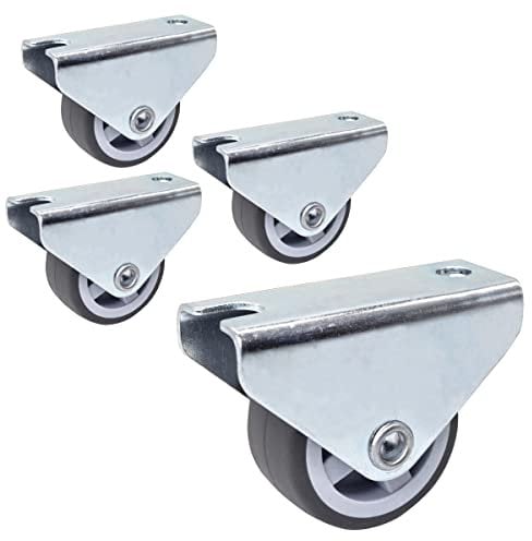 SKIR'CO (4 Stück) kleine 30mm Möbelrollen Gummirollen Non-Swivel Bockrollen Oneway Direction (4)