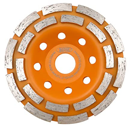 BGTEC Diamond Concrete Grinding Wheel, 125MM/5Inch Double Row 20-Segments Cup Surface Grinding Disc for Angle Grinder, Polishing and Cleaning Granite Marble Masonry Stone
