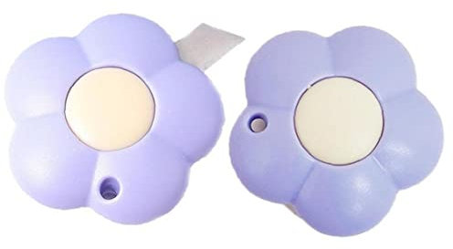 bopely 2 Pcs Mini -utilitätsmesser, Niedliche Blütenform Retractable Utrict Messer Box Cutter Buchstabe Schlüsselketten -Loch -Papier -schneidwerkzeug