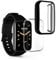 kwmobile 2X Schutzhülle kompatibel mit Xiaomi Mi Band 7 Pro Hülle - Fullbody Cover Set aus Silikon - Schwarz Transparent