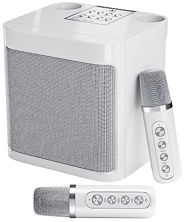Flyasny Karaoke Machine for Adults and Kids, Portable Bluetooth Karaoke Speaker with 2 Wireless Microphones for TV, Singing Karaoke for Home Party, Great Gifts for Family