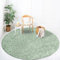 payé Teppich Rund Hochflor Shaggy - 80x80cm - Pastell Grün Einfarbig Uni Flauschig Modern Boho Wohnzimmer Schlafzimmer Deko Teppiche Weich Schlafzimmer
