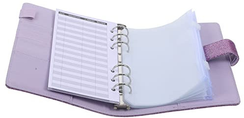 Operitacx 1 Satz Handbuch Buch Veranstalter Buch Geldorganisator Kasse Planermappen Tagesausgaben Excel Monatsrechnungsorganisator Geldumschlag Binder A6 Bücher Violett Pvc Loses Blatt