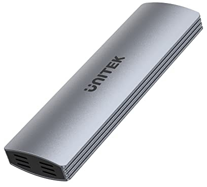 Unitek M.2 NVMe/SATA 10Gbps Drive Enclosure | S1230A | USB-C Port | Supports M or B+M Drives | Aluminum Alloy Enclosure | Space Gray