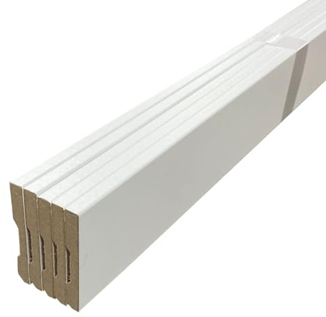 Lot de 5 plinthes Bord carré médium (MDF) revêtues Blanc 2200 x 68 x 9 mm PEFC 70%