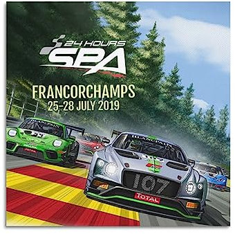 ALTUY 24 Stunden Ausdauer-Rennen Poster SPA-FRANCORCHAMPS dekoratives Gemälde Leinwand Poster 50 x 50 cm