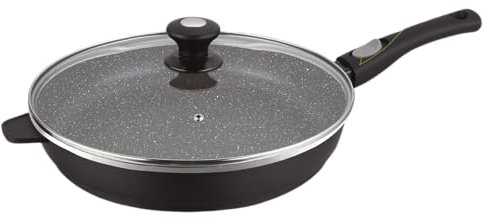 METTMANN PROFESSIONEL - Poêle 32 cm - Manche Amovible - Fonte d'Aluminium - Revêtement Type Pierre - Tous Feux dont Induction - Sans PFOA (32CM)