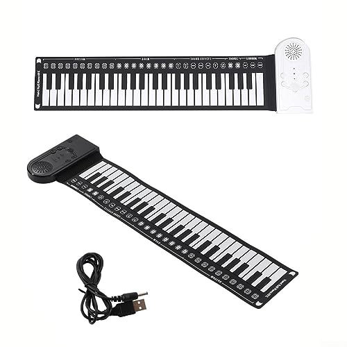 Piano pliable enroulable flexible, 49 touches, clavier souple portable, orgue électronique, haut-parleur intégré, piano pour la pratique du piano de musique