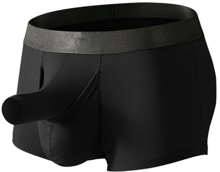 KWTF Männer Boxer Unterwäsche Sexy Lange Penis Pouch Boxershorts Unterhose Männlich Hombre Elefanten Ausbuchtung Höschen