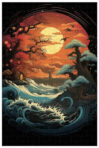 Für Erwachsene, 1000-teiliges Holzpuzzle, für den ewigen Zyklus der Jahreszeiten im Ozean der Zeit von der Dämmerung bis zu den Jahreszeiten (c ; 1000)