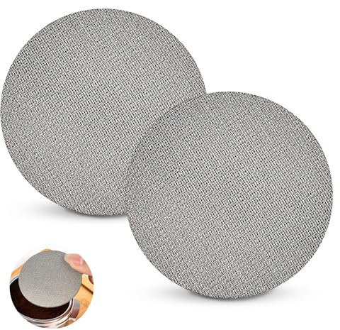 Jasfyee 2Pcs 53mm Espresso Puck Screen, Reusable Puck Screen Coffee Filter with 1mm Thickness Stainless Steel Compatible with 54mm Breville Espresso Machines for Portafilter Filter Basket