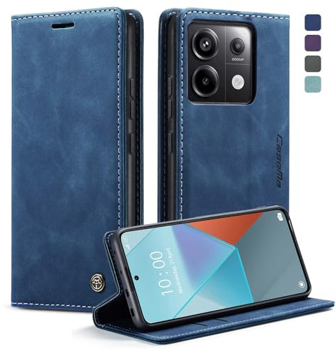 KZB Handyhülle für Xiaomi Redmi Note 13 Pro 5G Hülle (Nicht für 4G) Premium Leder Klappbar Tasche Flip Case Magnet Kartenfach Standfunktion Klapphülle Schutzhülle für Redmi Note 13 Pro 5G - Blau