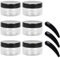 6 Pièces 100ml Bocal Plastique Transparent avec Couvercle Mini-spatules, Bocal Rondes Vides et Réutilisables, Pot Plastique Transparent, Contenant Cosmetique Vide Pour Voyage, Crèmes, Maquillage