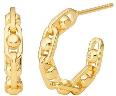 Michael Kors – Premium Astor Link Creolen aus goldfarbenem Sterlingsilber für Damen, MKC171100710