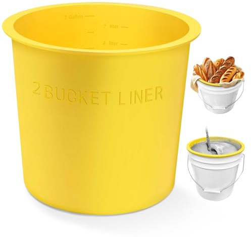 2 Gallon Reusable Bucket Liner, Time Saving Concrete Tools Durable Silicone Bucket Insert, Food Grade Container for Food Storage, for Paint, Thinset, Ice, Slime, Cleaning, Wall Patch Compound