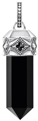 THOMAS SABO Anhänger schwarzer Onyx in Kristallform Silber geschwärzt 925 Sterlingsilber, Geschwärzt
