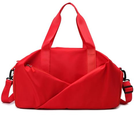 YYKSYDPT Sporttasche, Sporttaschen für Damen und Herren, mit Schuhfach und Nassfach, Reisetasche, Übernachtungstasche, Wochenendtasche, für Reisen, Freizeit, Sport (Rot)