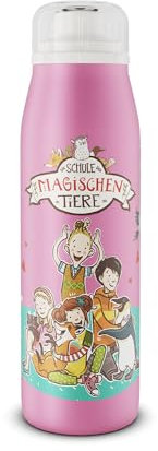 alfi Kids ISO Bottle 500ml,pink - Schule der Magischen Tiere,Isoliertrinkflasche Kinder Edelstahl,dicht mit Drehverschluss,hält 12 Stunden heiß,24 Stunden kalt, Trinkflasche für Kohlensäure,BPA-frei