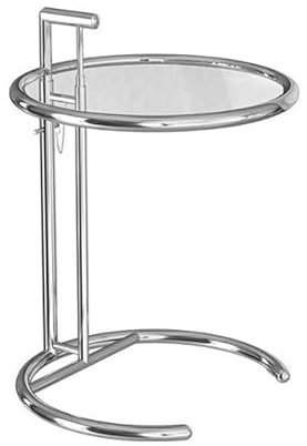 CMYCYDDPLY Mesa de Centro Elevable de Acero Inoxidable, Mesa de Sofá, Mesa Auxiliar for Refrigerios, Mesa de Centro de Vidrio, Altura Ajustable, for Sofá, Habitación, Dormitorio(Clear)