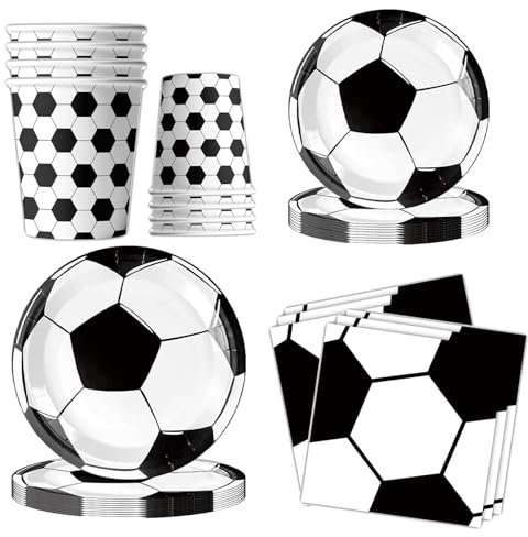 Yhjxly Lot de 50 Assiettes de Football - Décoration d'Anniversaire et de Fête - Fournitures pour Filles