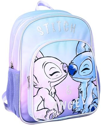 Disney Stitch y Angel Mochila para Niña, Mochila de Viaje Juvenil, Bolsa de Equipaje, Mochila Stitch y Angel Regalo para Niñas y Adolescentes