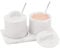 SPESHSTONES Marble Salt Cellar With Lid and Tray 4 Inch White Flaky Salt Box for Dining Table Decor - Set of 2 Seasoning Containers, Spice Jars & Sugar Bowl With Spoon for Kitchen Countertop Storage