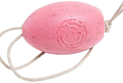 Savon de Marseille - French Soap On A Rope - Natural and Eco Friendly Hand Wash - Made with Organic Argan Oil - Rose Petals Fragrance - 270g Bar