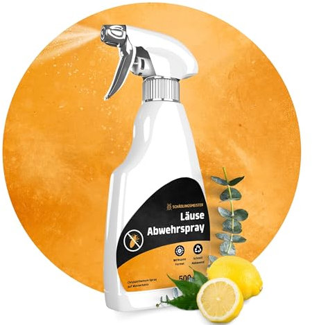Spray anti-poux - 500 ml - Spray anti-poux pour textiles et meubles - Protection à l'extrait d'eucalyptus et de chrysanthème - Spray anti-poux - Prévient l'infestation de poux - Fabriqué e