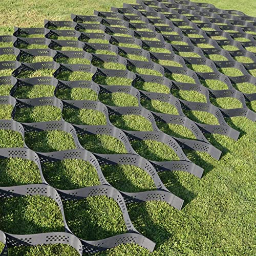 Durchlässige Graspflastersteine für Einfahrt und Parkplätze, Geo-Wandgitter für Bodenstütze und Landschafts-Pflaster, Kiesstabilisator, Bodengitter (1 m x 14 m)