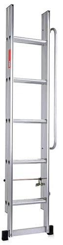 Aluminium-Bodentreppe Dachbodentreppe mit Handlauf, rutschfest Ausziehleiter Ausziehbar Anlegeleiter mit Breitem Anti-Rutsch-Pedal, für RV, Haushalt, Outdoor-Arbeiten