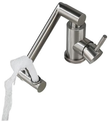 Robinet de Cuisine, mitigeur d'évier de Salle de Bain en Acier Inoxydable 304, Robinet de lavabo Rotatif à 360°, Montage sur Pont, mélangeur pour Toilettes, répond à Tous Les Besoins d'utili