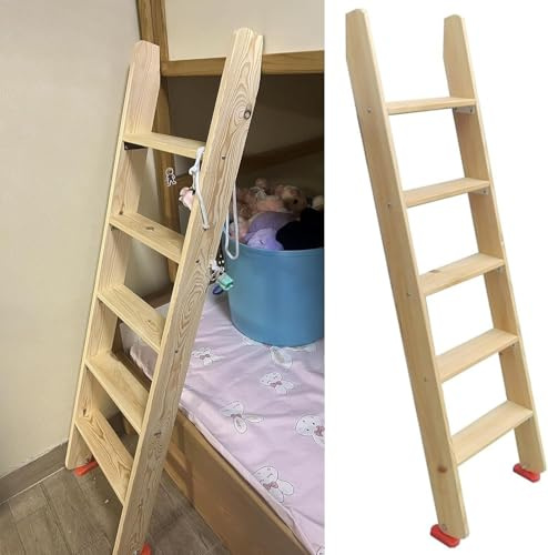 1 scala di ricambio for letto a soppalco in legno con piedini antiscivolo - Pedali extra larghi for letti a castello, dormitori e camper(200cm)
